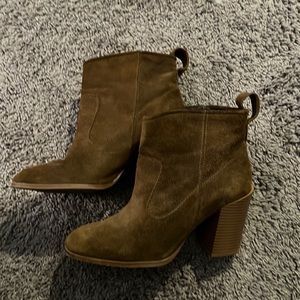Zara Brown Suede Ankle Boots SZ 39/9